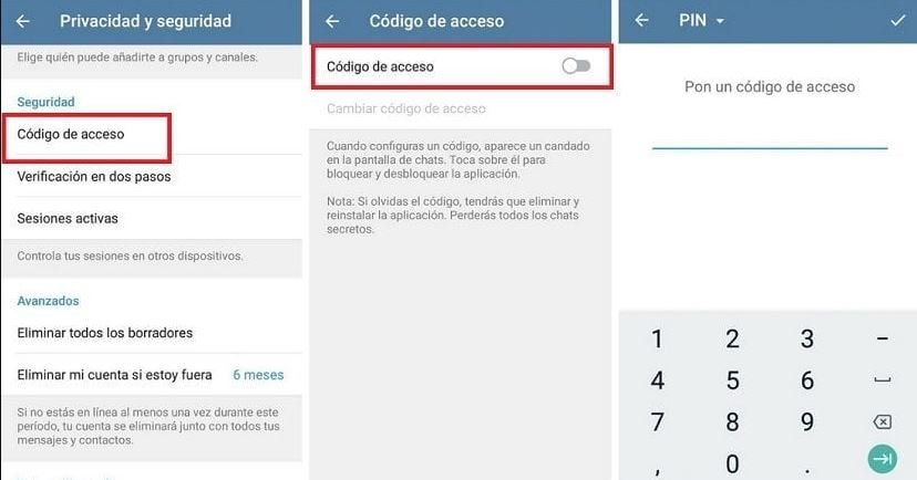 Proteja sus mensajes con un código de acceso