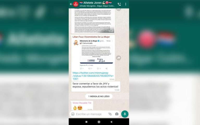 Crean grupo de WhatsApp para defender a Villamayor