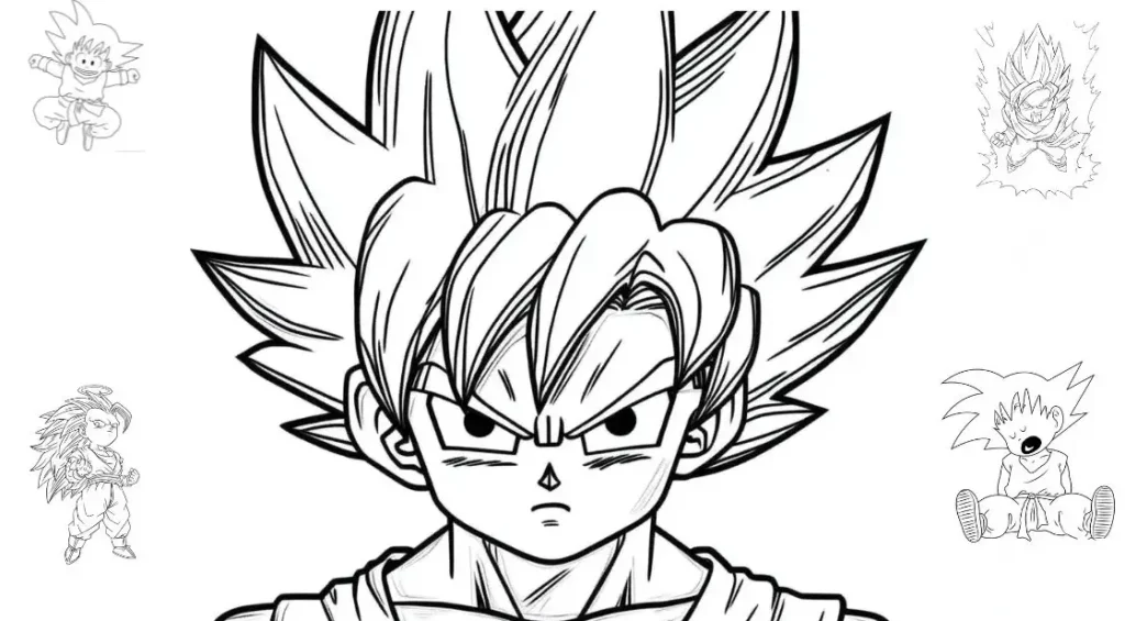 Dibujos animados de Goku para colorear