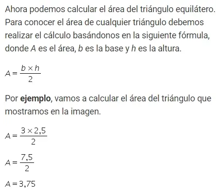 Detalles del calculo del area