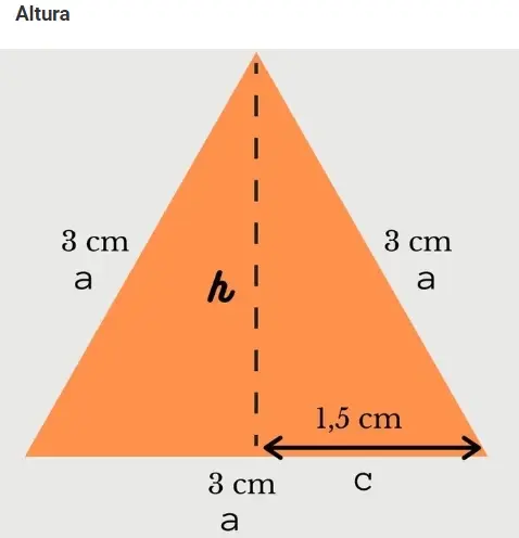 calculo de altura del triángulo equilátero