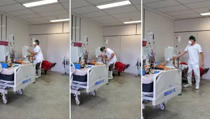 Enfermero baila cumbia con pacientes para levantarles el ánimo