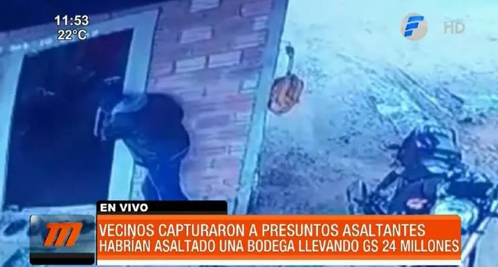 Vecinos capturan a ladrones por robo de una bodega