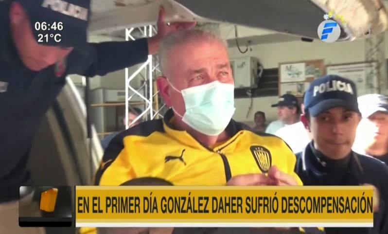 González Daher sufrió descompensación en su primer día en tacumbú