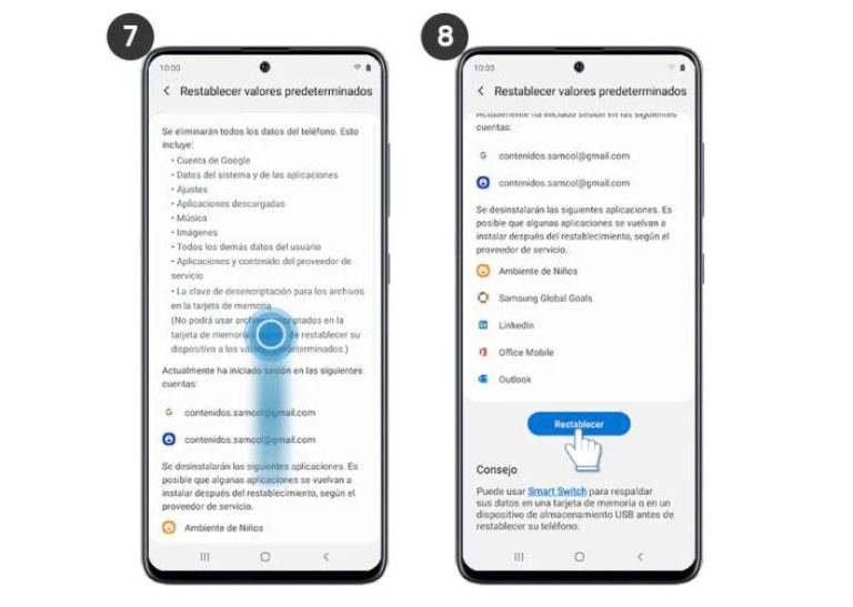 Pasos de como formatear un samsung