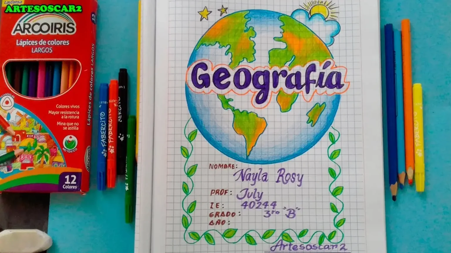 Portadas perfectas de geografía para cuadernos de secundaria o para imprimir