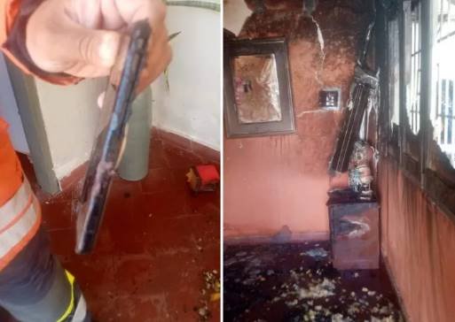 Se quemó una vivienda y creen que fue por un celular enchufado