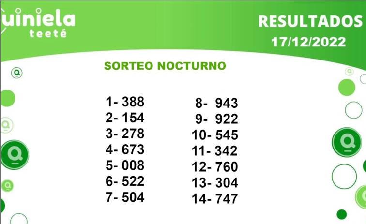 ✌ Quiniela Nocturno del 18 de Diciembre de 2022 resultado del sorte