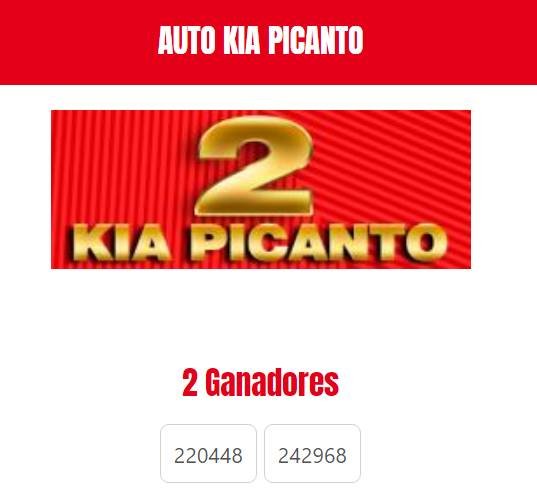 Ganadores sorteo Kia Picanto Telebingo