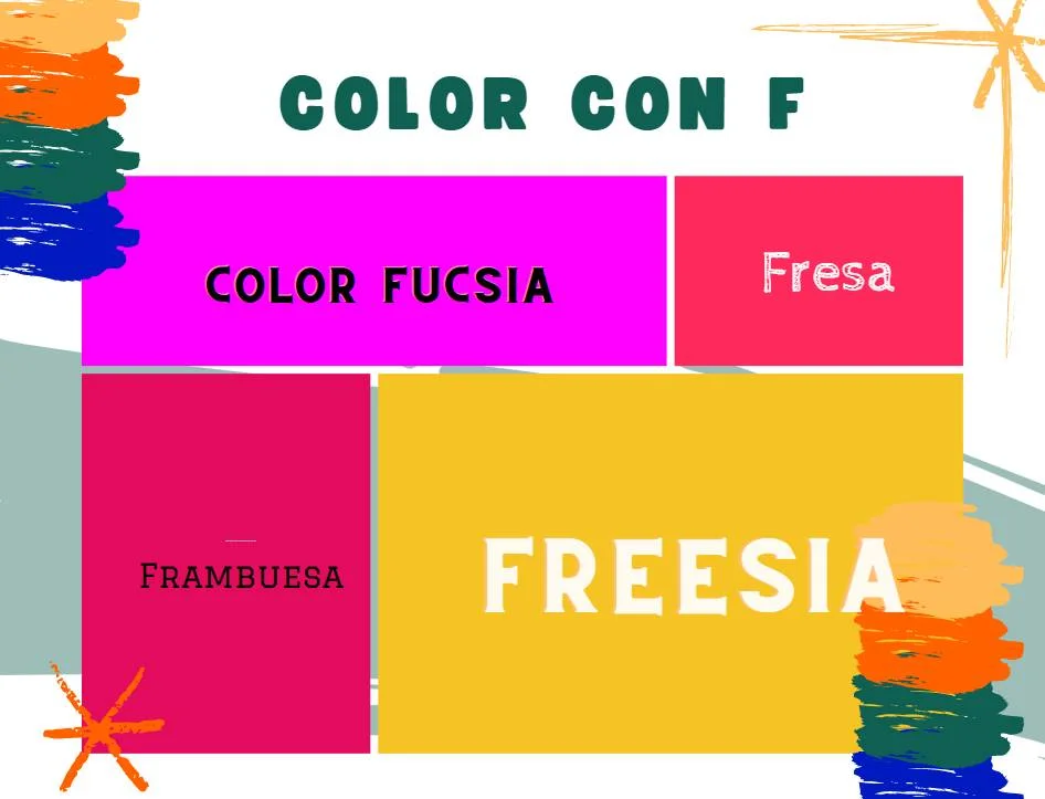 Color con F - lista de colores que comienza con f