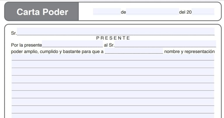 Ejemplo de Llenado de una Carta Poder pasos