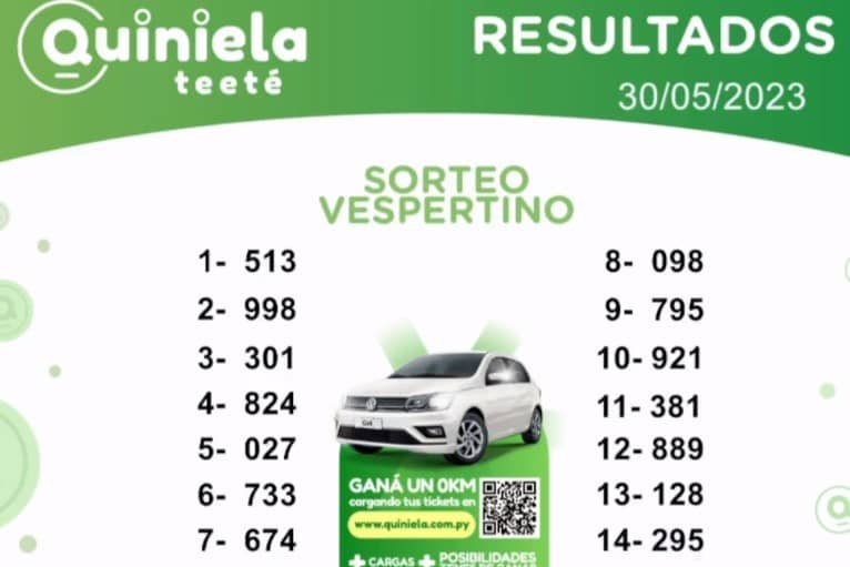 ✌ Quiniela Vespertino del 30de Mayo de 2023 resultado del sorteo