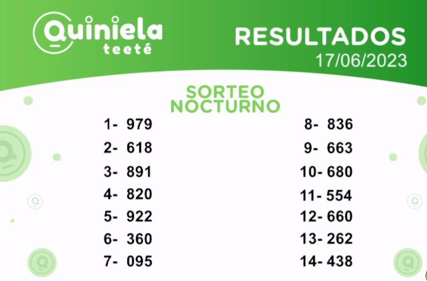 ✌ Quiniela Nocturno del 17 de Junio de 2023 resultado del sorteo