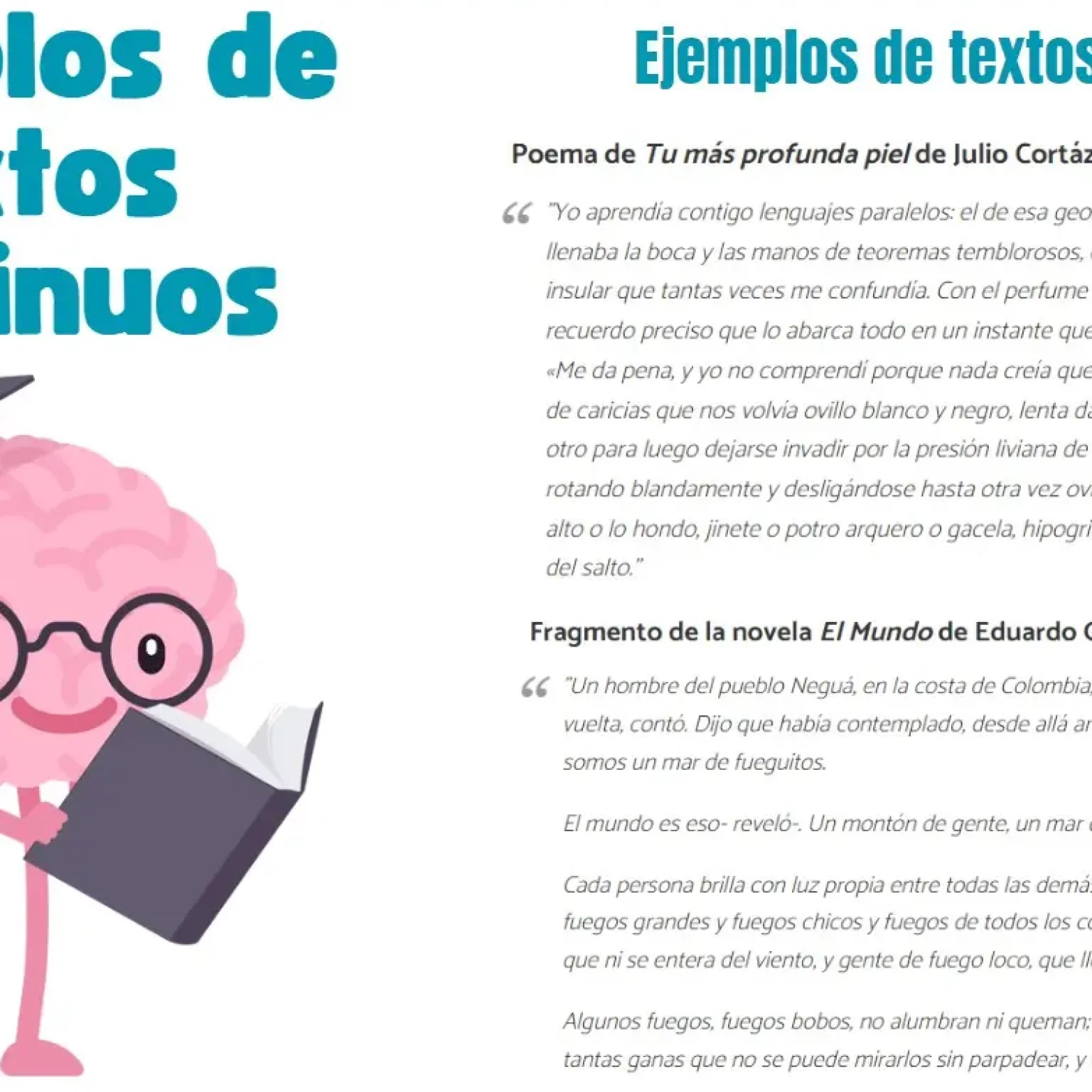 Ejemplos de textos continuos