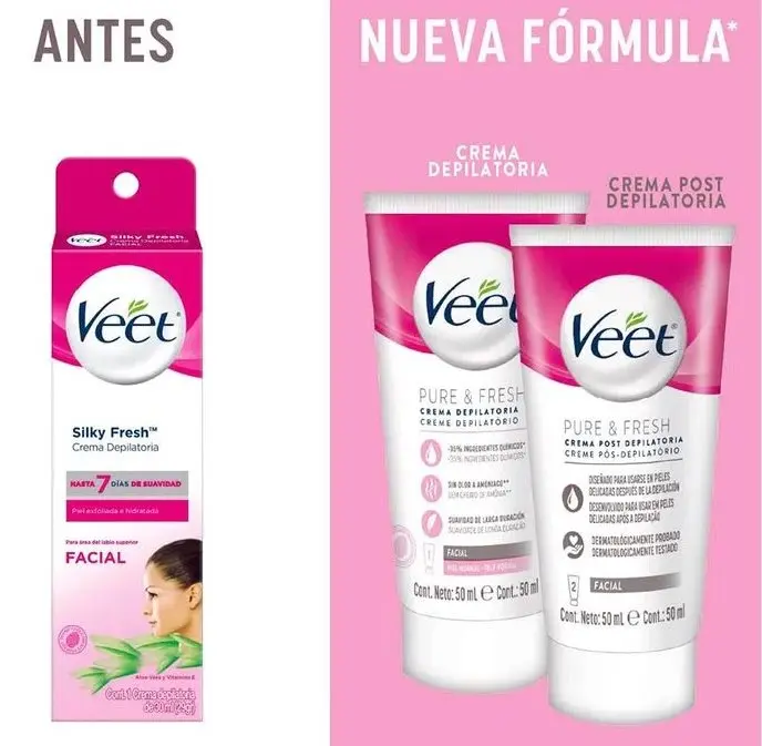 Crema Depilatoria Veet para Pieles Sensibles nueva Fórmula