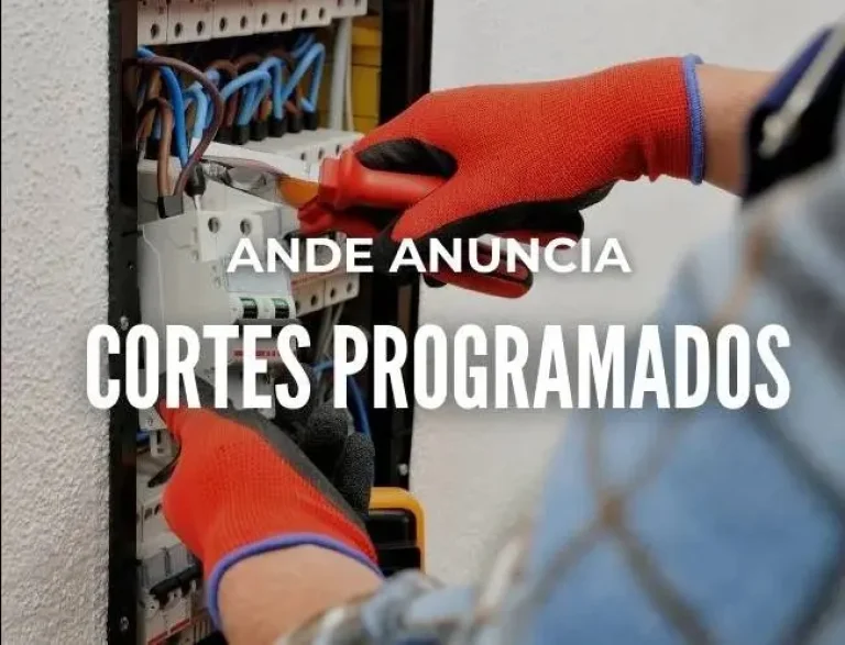 Ande anuncia cortes programados para el sábado 24 de Agosto de 2024