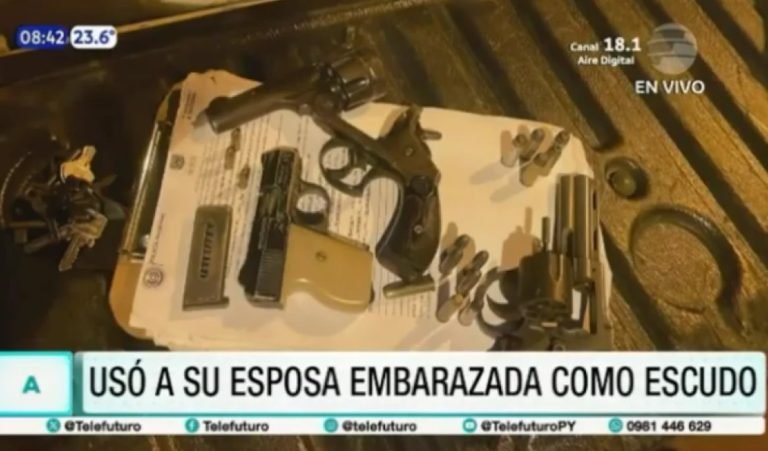 Usó a su esposa embarazada como escudo para evadir la detención