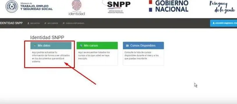 Ingresar al sistema de cursos del SNPP