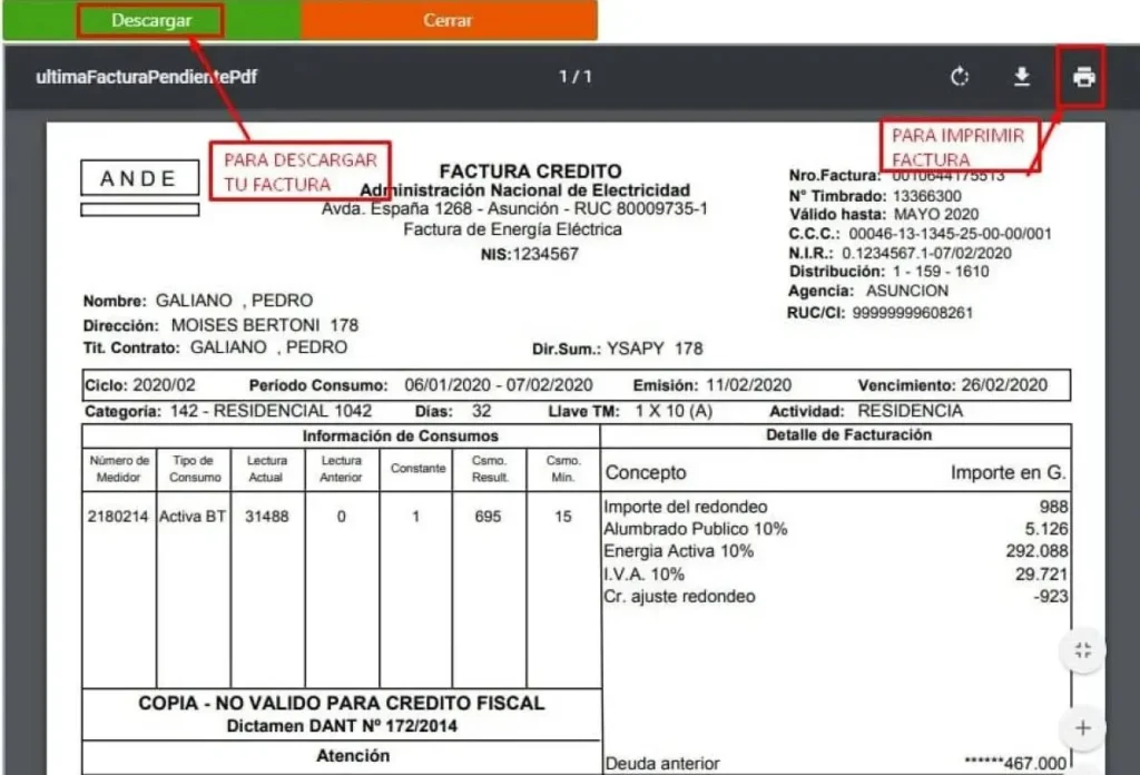 ande facturas imprimir o consultar tus facturas ande