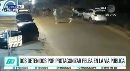 VIDEO: Dos personas arrestadas tras pelea en plena calle en Luque Dos personas arrestadas tras pelea en plena calle en Luque