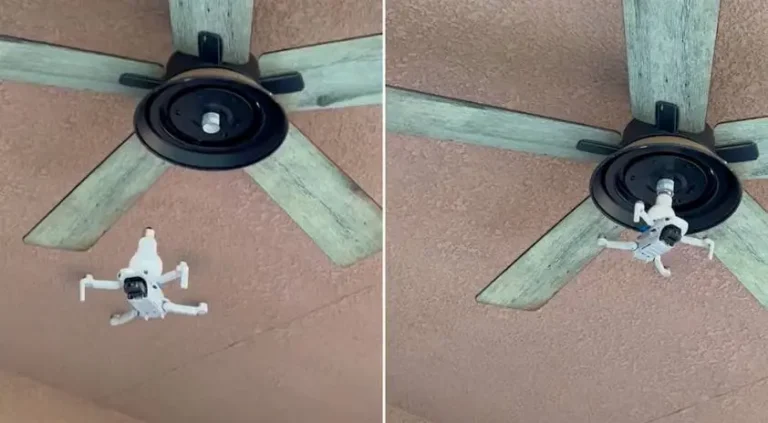 Instala foco en un ventilador usando un dron y causa furor en redes sociales