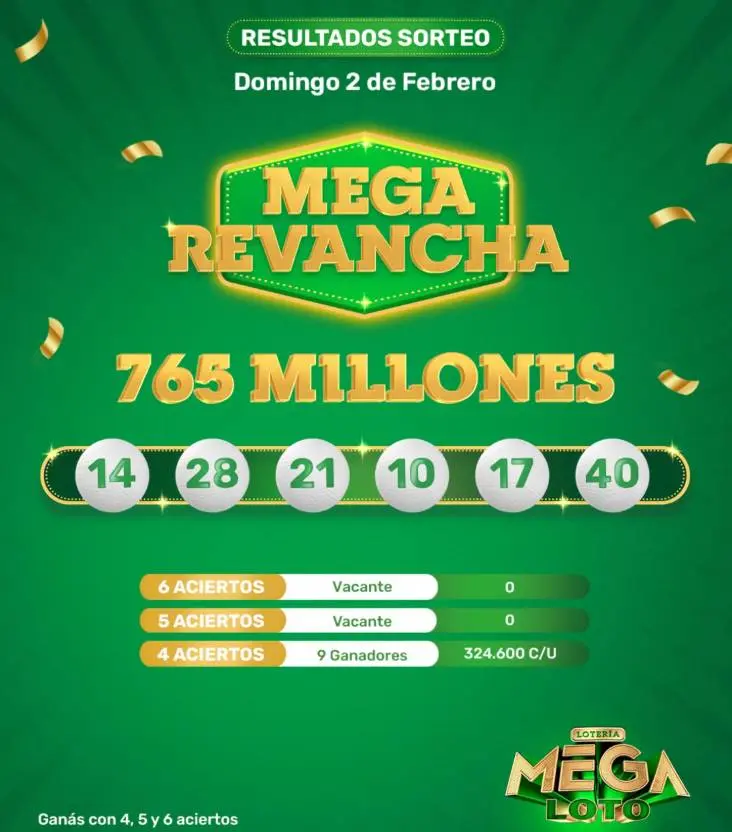 Resultado de Mega Revancha 02-2-2025