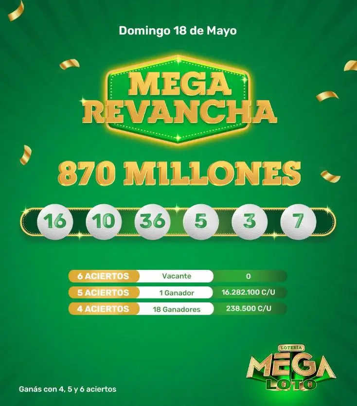 Resultado de Mega Revancha 18-5-2025
