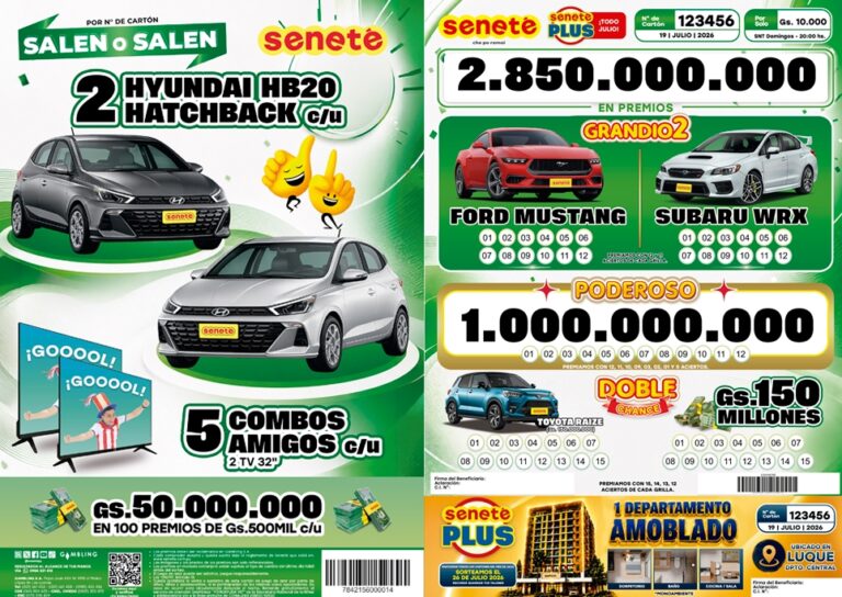 Resultado del sorteo de Seneté 12 de Julio de 2026
